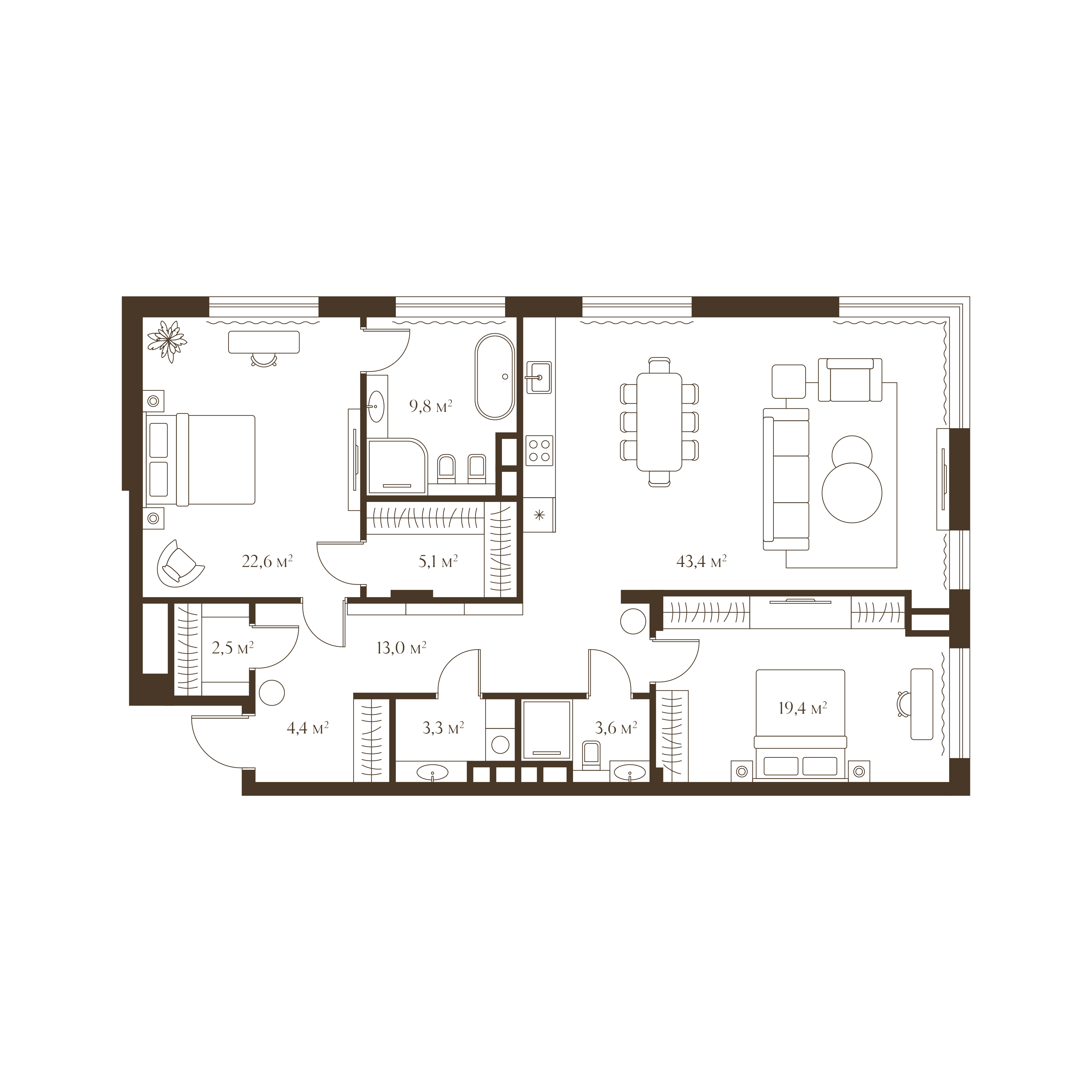 Планировка квартиры № 13
